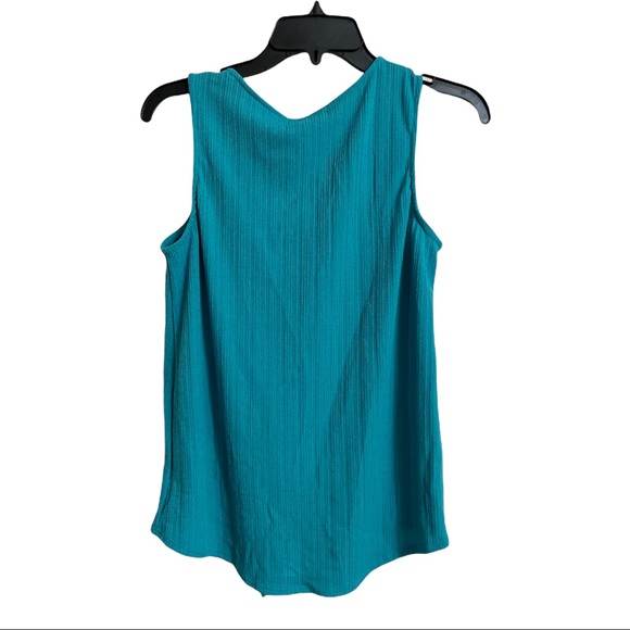 Green Envelope Sleeveless Ribbed Tie Front Tank Top NWT - Picture 4 of 8